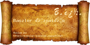 Baszler Ézsaiás névjegykártya
